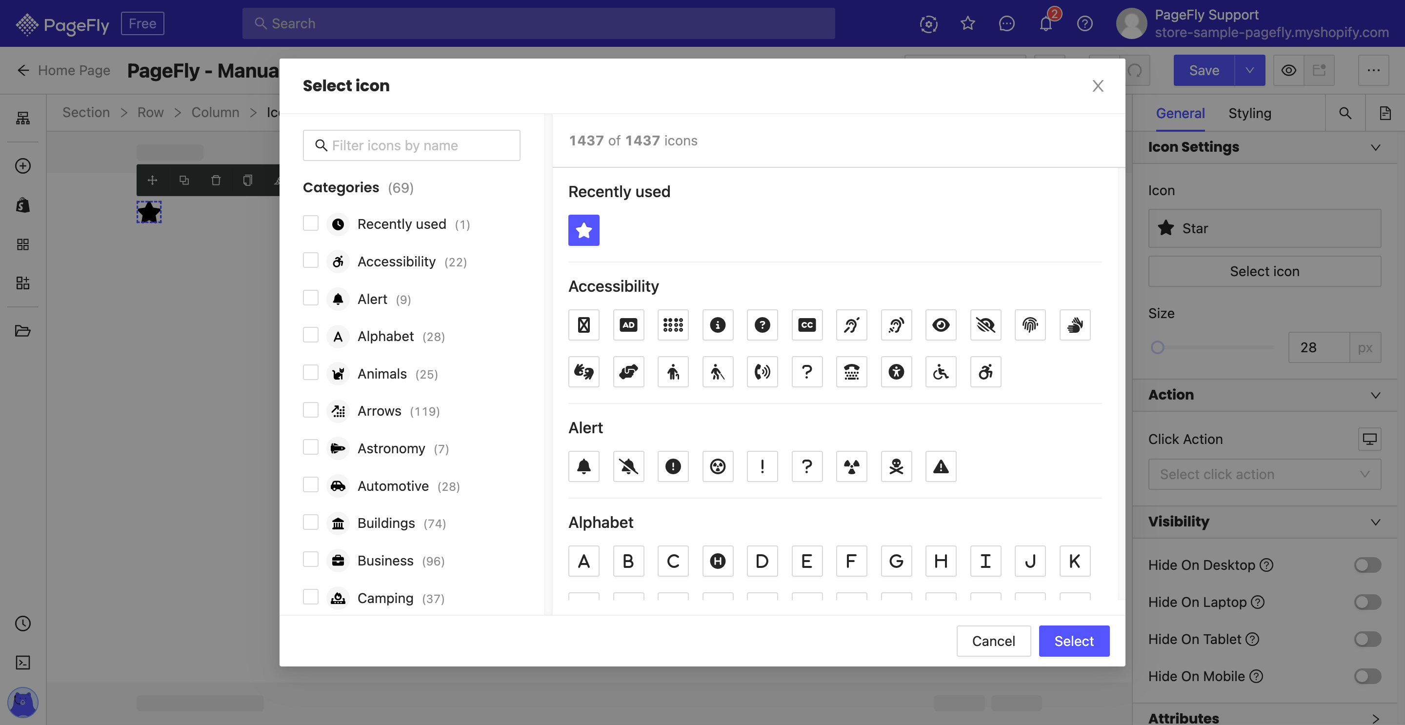 icon element