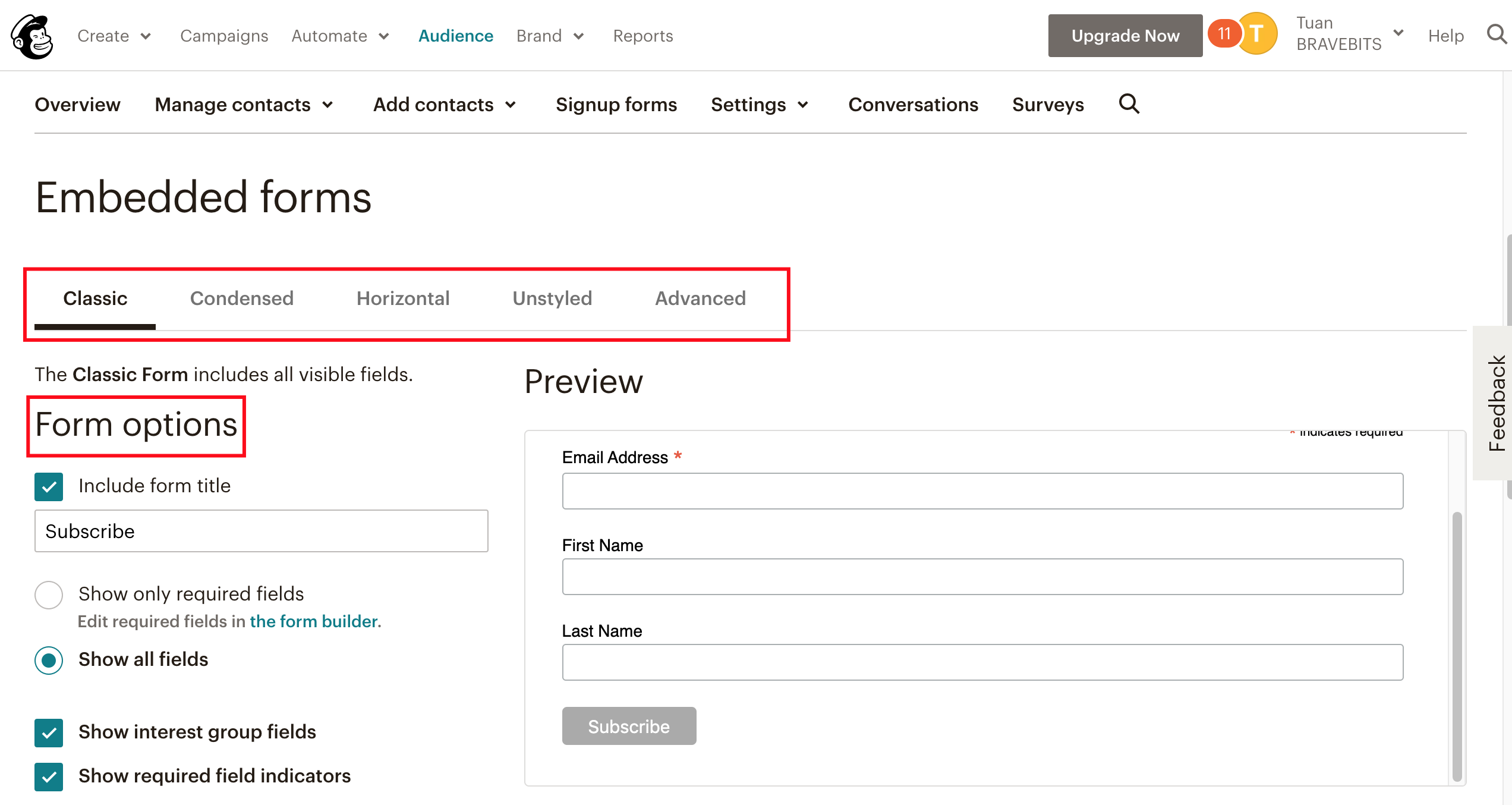 pagefly integrates mailchimp form 4