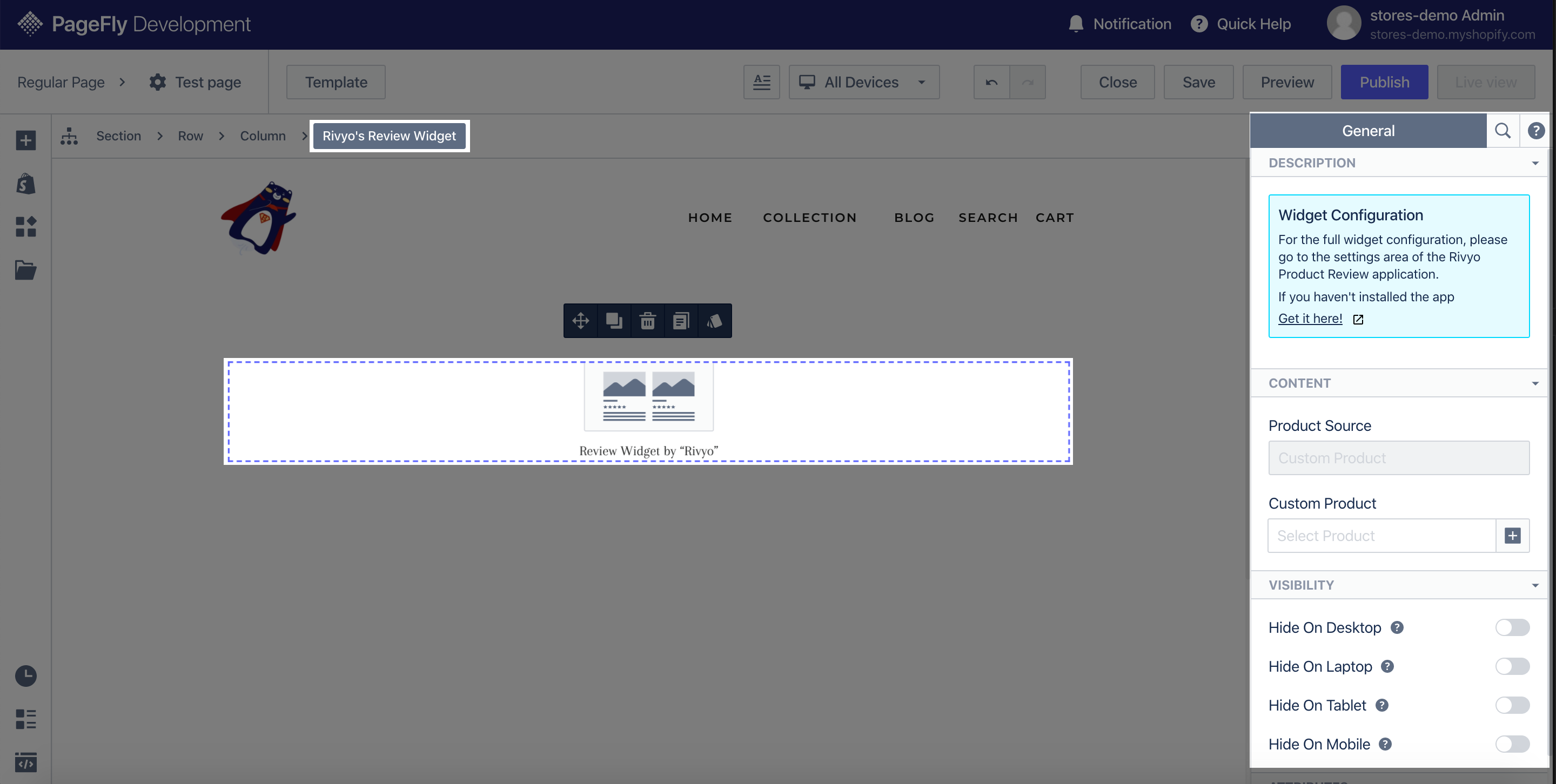 pagefly integrates rivyo product