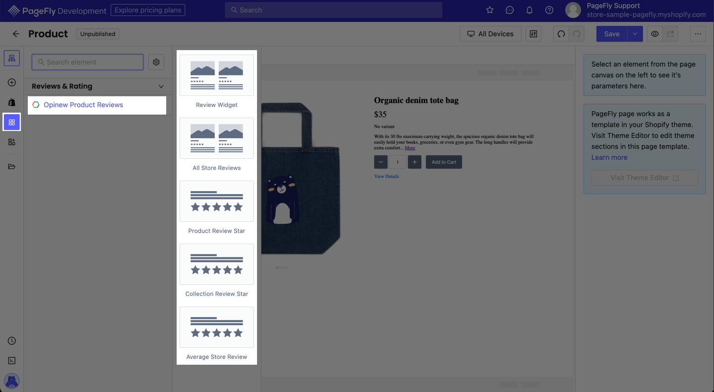 opinew product reviews pagefly