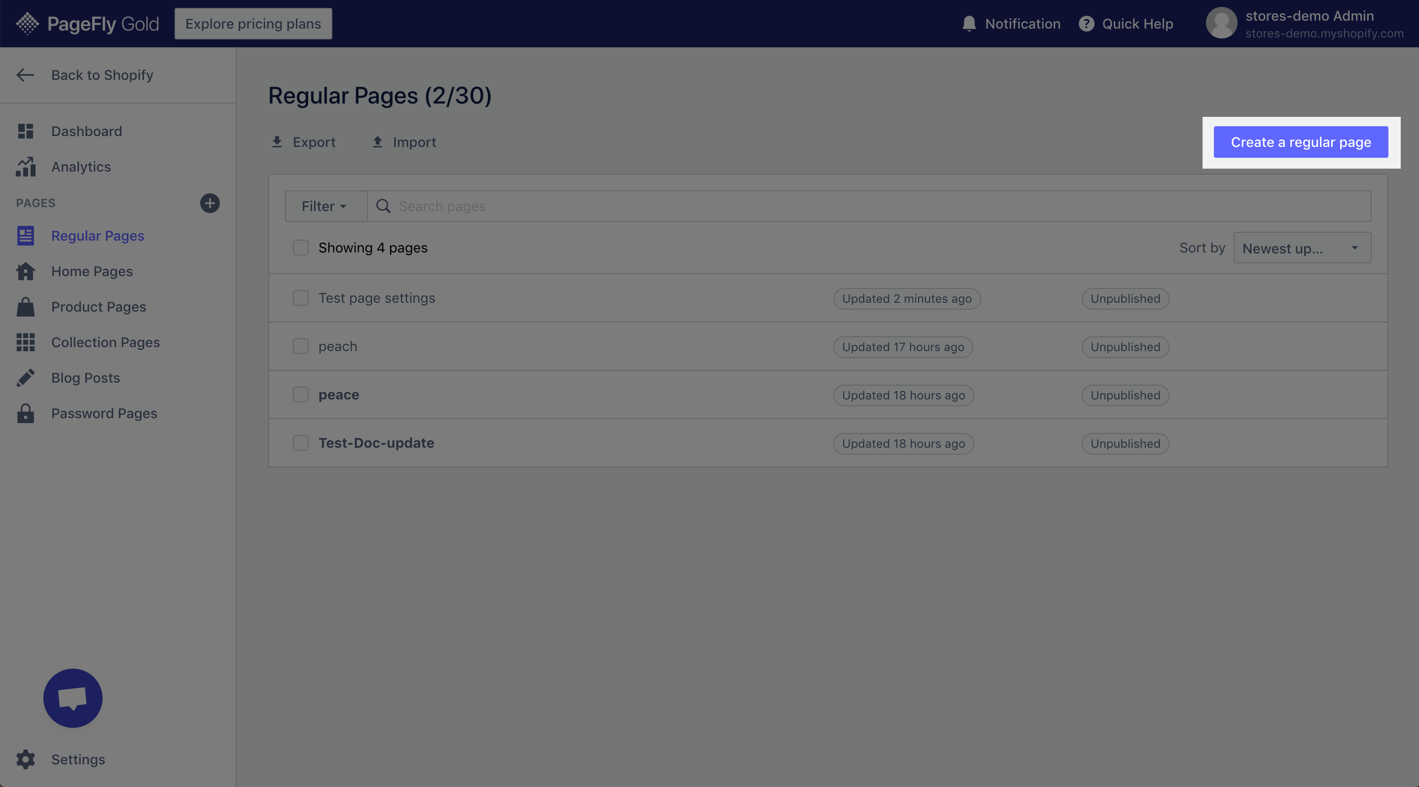 PAGEFLY page list 3
