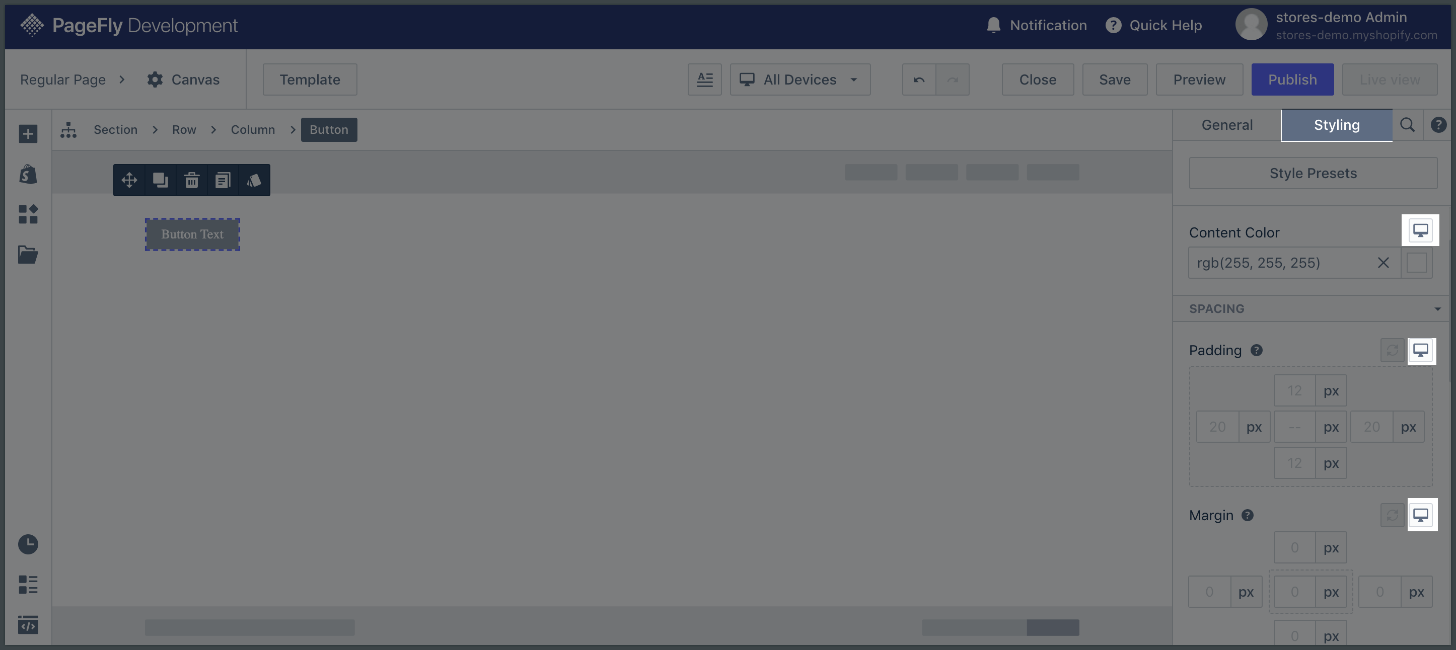 Device sensitivity