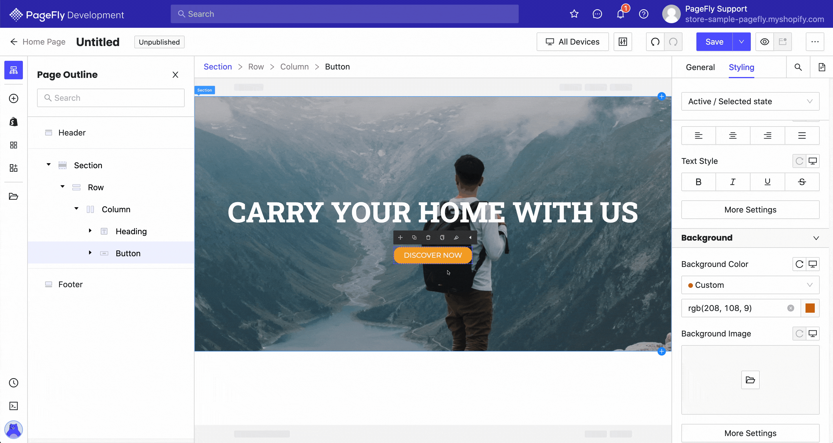 homepage pagefly