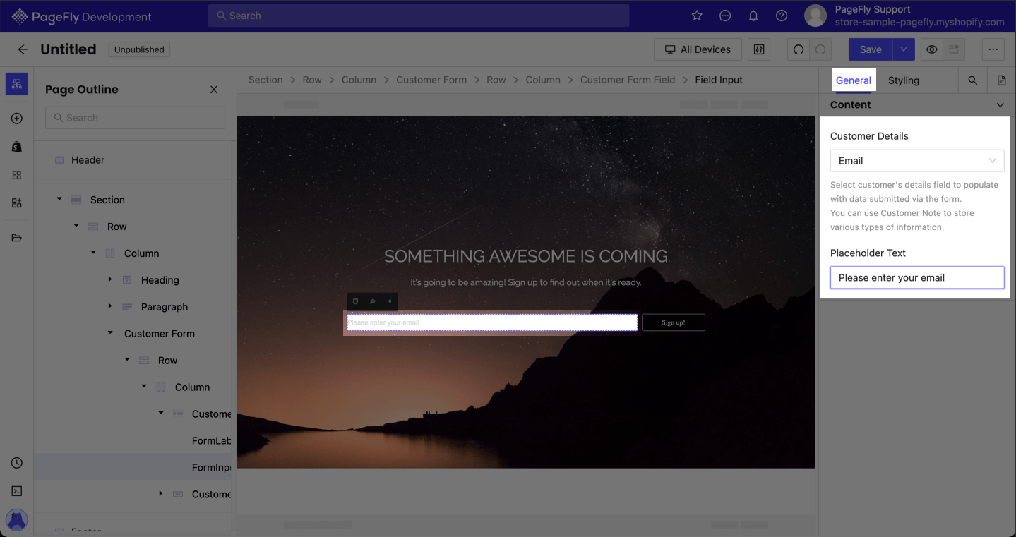 password page