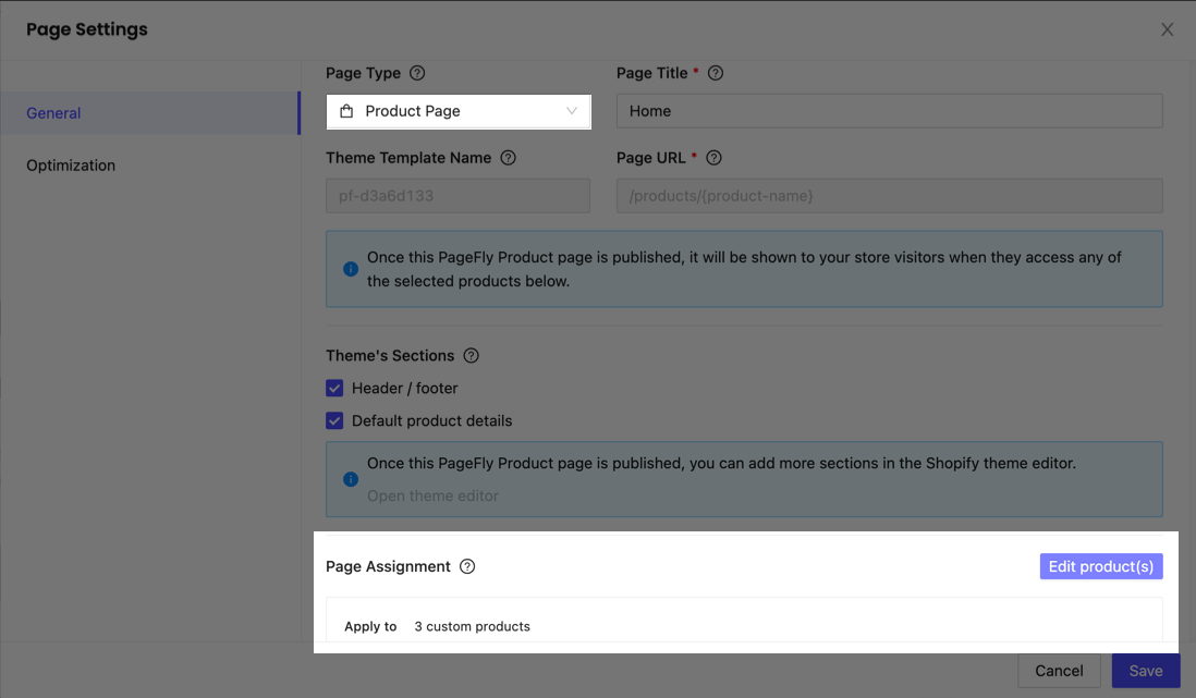page assignment